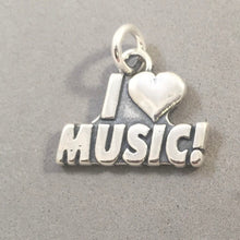 Load image into Gallery viewer, Sale! I HEART MUSIC .925 Sterling Silver Charm Pendant Love Band SL76E