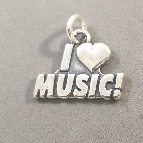 Sale! I HEART MUSIC .925 Sterling Silver Charm Pendant Love Band SL76E