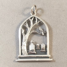 Load image into Gallery viewer, GRAVEYARD .925 Sterling Silver Charm Pendant Halloween HH22