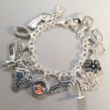 Load image into Gallery viewer, HAWAII MEMORIES .925 Sterling Silver Travel Souvenir Charm Bracelet Oahu Maui Kauai and More!