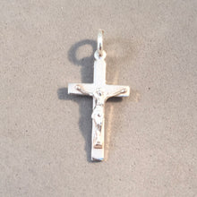 Load image into Gallery viewer, CRUCIFIX Light Cross .925 Sterling Silver Charm Pendant Cross Easter Faith Religion FA41