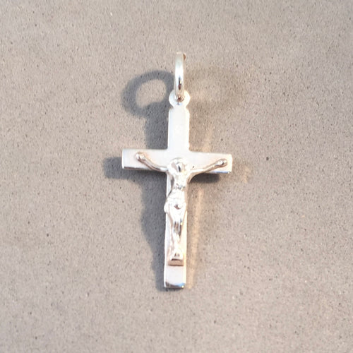 CRUCIFIX Light Cross .925 Sterling Silver Charm Pendant Cross Easter Faith Religion FA41