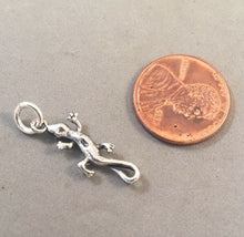 Load image into Gallery viewer, SALE! GECKO Small .925 Sterling Silver 3-D Charm Pendant Lizard Reptile Salamander Mexico SL48F