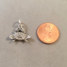 Load image into Gallery viewer, Sale! CRAB With Shiva Eye Shell .925 Sterling Silver 3-D Charm Pendant Dungeness Rock Blue Shellfish Cancer SL48O