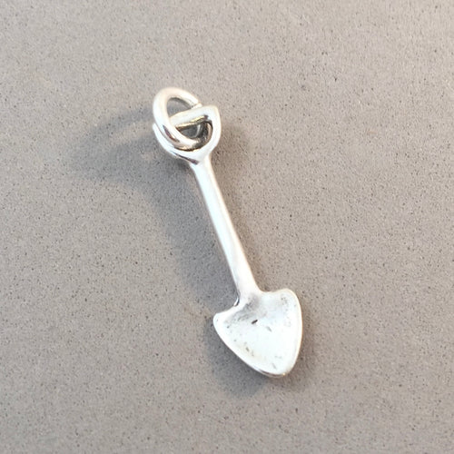 SHOVEL .925 Sterling Silver 3-D Charm Pendant Garden Tool Landscape SC08