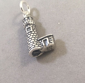 Sale! LIGHTHOUSE .925 Sterling Silver Charm Pendant Ocean Lake Shore Brick New SL48M