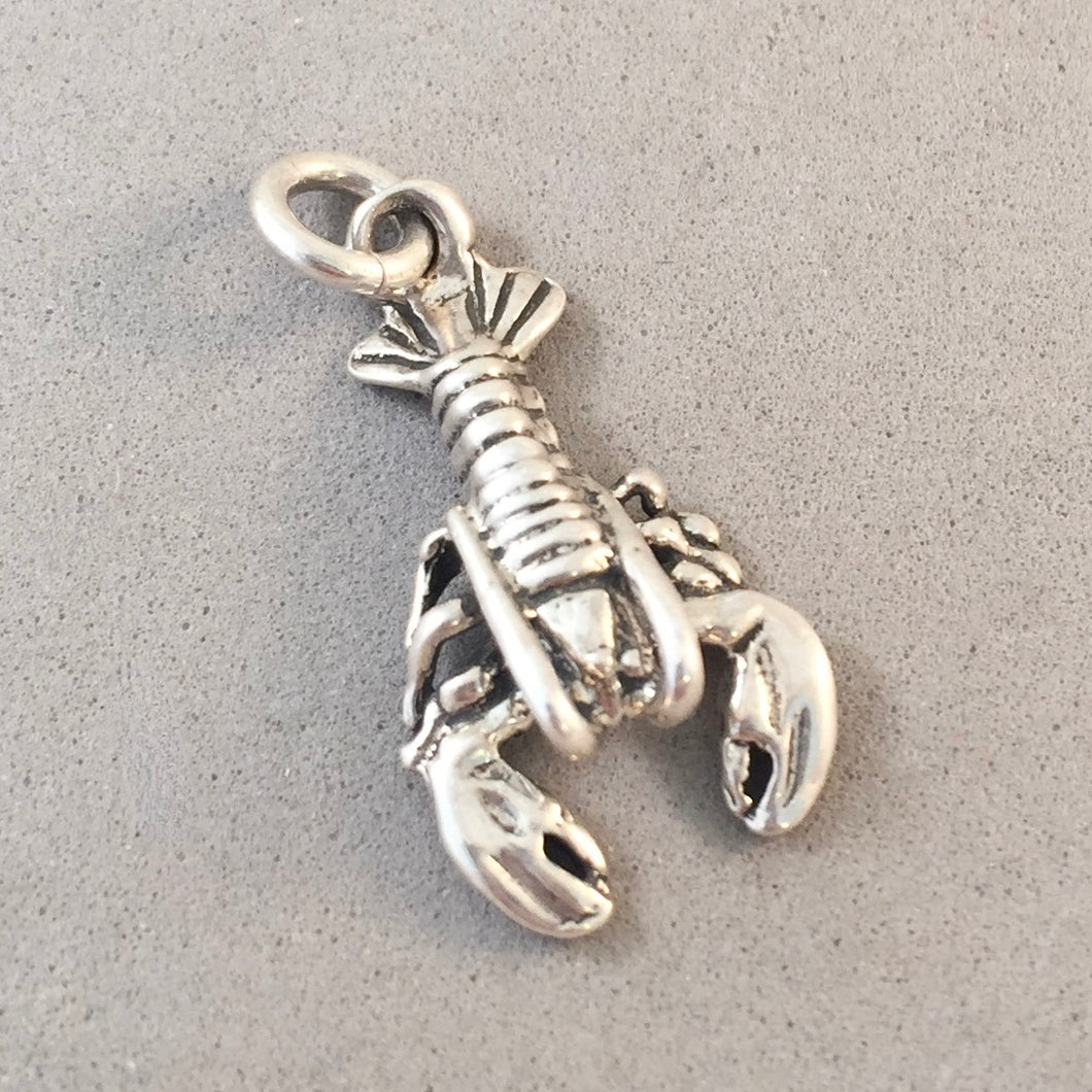 LOBSTER Sterling Silver Charm Pendant Maine Hawaii NT78
