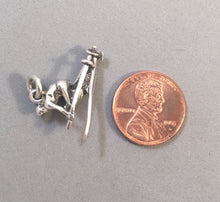 Load image into Gallery viewer, Sale! SKIER .925 Sterling Silver 3-D Charm Pendant Winter Snow Sport Slalom SL79F