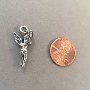 Sale! TENNIS PLAYER ANGEL .925 Sterling Silver Charm Pendant Racket Girl Sports SL30H
