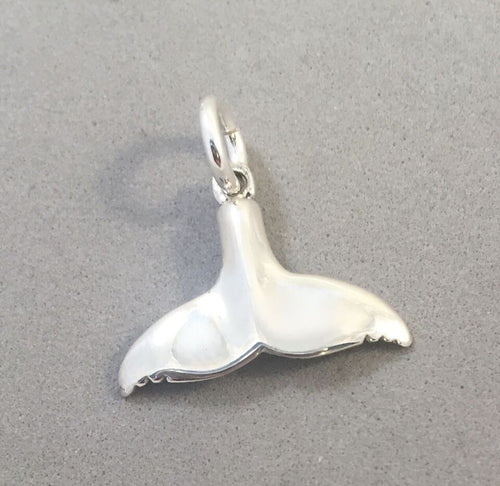 Sale! WHALE TAIL .925 Sterling Silver 3-D Charm Pendant Nautical Sea Life Ocean SL28L