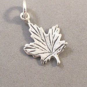 MAPLE LEAF .925 Sterling Silver Charm Pendant Canada Tree Plant Garden GT07