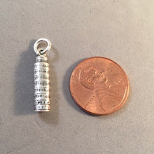 Load image into Gallery viewer, Sale! LEANING TOWER of PISA Small 3-D .925 Sterling Silver Charm Pendant Italy Europe Tourist Travel Souvenir SL84R