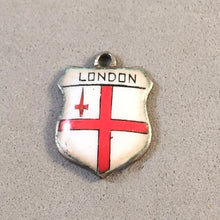 Load image into Gallery viewer, LONDON Vintage Travel Shield Enamel Charm Pendant Europe England VS-56