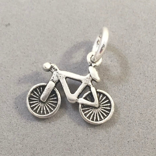 Sale! BICYCLE Small .925 Sterling Silver 3-D Charm Pendant Trail City Tour Bike Ten Speed Mountain Racing SL82C