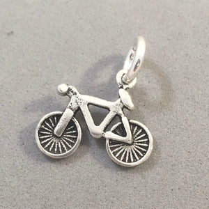 Sale! BICYCLE Small .925 Sterling Silver 3-D Charm Pendant Trail City Tour Bike Ten Speed Mountain Racing SL82C