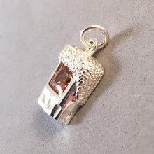 Load image into Gallery viewer, MUG OF BEER .925 Sterling Silver Charm W/ Crystal Stone Pendant Drink Glass Draft Tap KT24