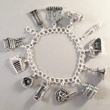 Load image into Gallery viewer, ROME MEMORIES .925 Sterling Silver Travel Souvenir Charm Bracelet Italy Colosseum Trevi St Peters &amp; More!