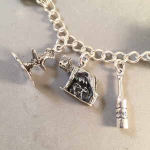 ROME MEMORIES .925 Sterling Silver Travel Souvenir Charm Bracelet Italy Colosseum Trevi St Peters & More!