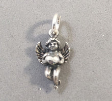 Load image into Gallery viewer, Sale! CHERUB WITH HEART .925 Sterling Silver Charm Angel Love Valentine Pendant SL15G