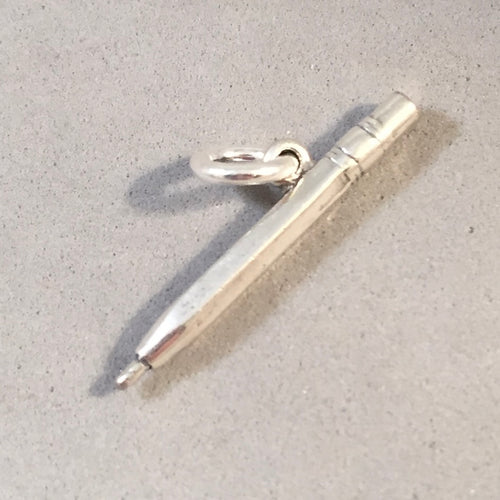 PENCIL .925 Sterling Silver 3-D CHARM Pendant School Pen AH05
