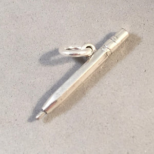 PENCIL .925 Sterling Silver 3-D CHARM Pendant School Pen AH05