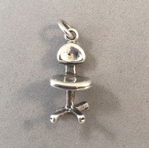 Sale! OFFICE CHAIR .925 Sterling Silver 3-D Charm Pendant Desk SL37E