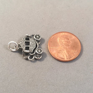 Sale! STAGECOACH .925 Sterling Silver 3-D Charm Pendant Covered Wagon Carriage Princess Old West SL03J