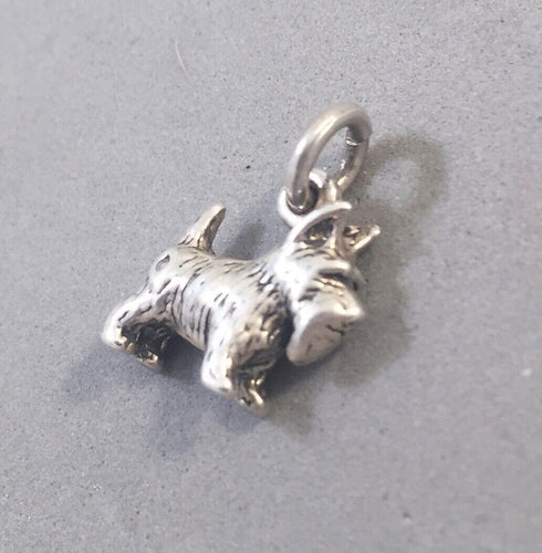 Sale! SCOTTY DOG .925 Sterling Silver 3-D Small Charm Pendant Breed Puppy SL11B