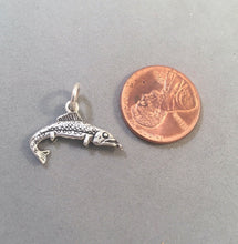 Load image into Gallery viewer, TROUT .925 Sterling Silver 3-D Charm Pendant Fish Rainbow Cutthroat CC16