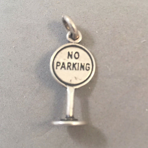 Sale! NO PARKING SIGN .925 Sterling Silver Charm Pendant SL02H