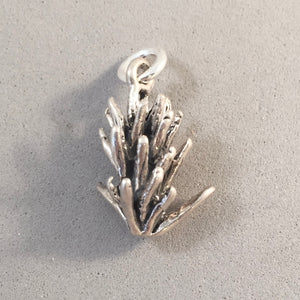 INDIAN PAINTBRUSH .925 Sterling Silver 3-D Charm Pendant Wildflower MF02