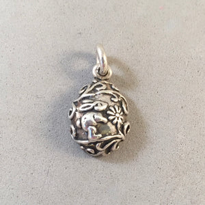 Sale! EASTER EGG .925 Sterling Silver Charm Pendant Holiday SL20N