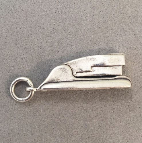 Sale! STAPLER .925 Sterling Silver 3-D Charm Pendant Office SL37D