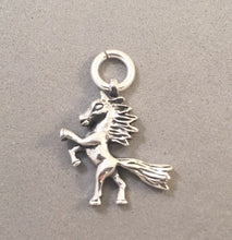 Load image into Gallery viewer, Sale! HORSE REARING.925 Sterling Silver 3-D Charm Pendant Mare Stallion Equestrian Cowboy SL47F