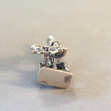 Load image into Gallery viewer, CAPTAIN AT THE HELM .925 Sterling Silver Charm Pendant Sailing Boating Boat Ships Wheel Ocean BV12