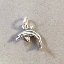 Load image into Gallery viewer, Sale! DOLPHIN Small .925 Sterling Silver Charm Pendant Nautical Sea Life Ocean Porpoise SL33F