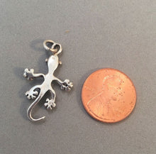 Load image into Gallery viewer, SALE! GECKO .925 Sterling Silver 3-D Charm Pendant Lizard Reptile Salamander Mexico SL48D