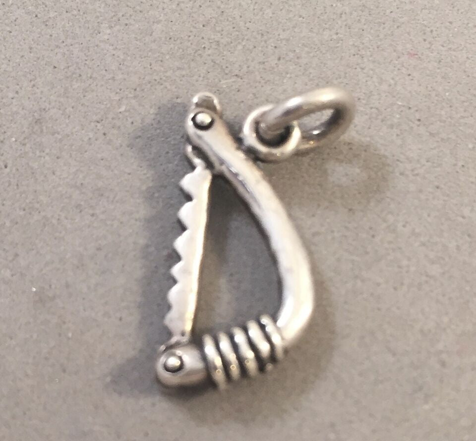 Sale! HACK SAW .925 Sterling Silver 3-D Charm Hand Tool SL21O