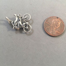 Load image into Gallery viewer, Sale! CYCLIST .925 Sterling Silver 3-D Charm Pendant Bicycle Trail City Tour Bike Ten Speed Mountain Racing SL82D