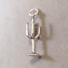 Load image into Gallery viewer, SAGUARO CACTUS 3-D .925 Sterling Silver Charm Pendant National Park Arizona Desert DS12