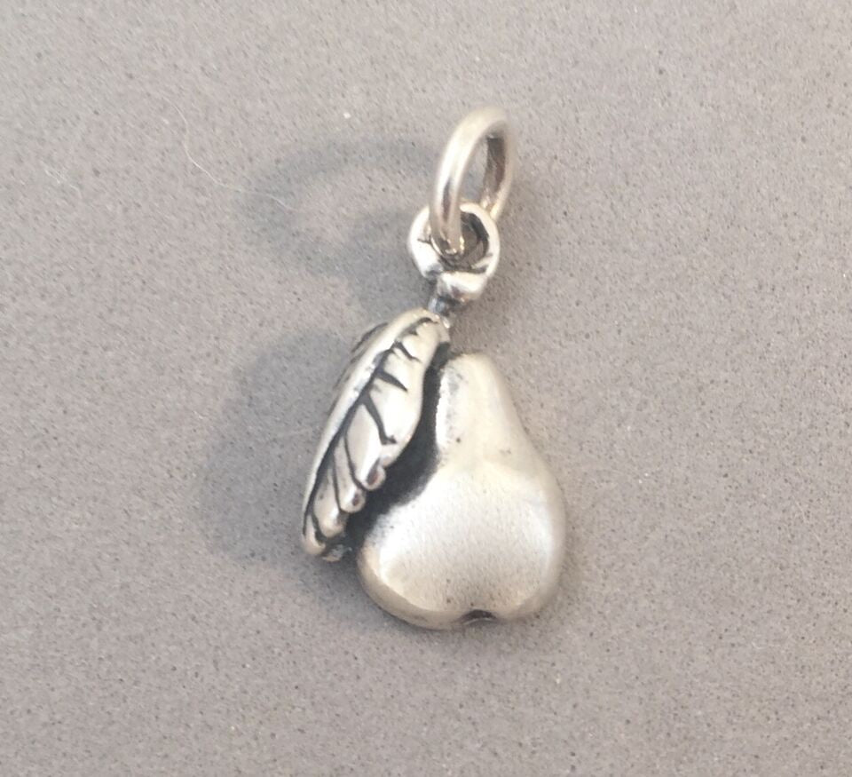 Sale! PEAR .925 Sterling Silver Charm Pendant Fruit Food SL26T