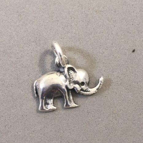 Sale! ELEPHANT .925 Sterling Silver Charm Pendant Sitting Safari Asian African Animal Zoo SL57F