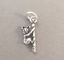 Load image into Gallery viewer, Sale! BEAR CLIMBING TREE .925 Sterling Silver 3-D Charm Pendant Grizzly Brown Cub SL04E