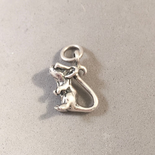 Sale! MOUSE WEARING GLASSES .925 Sterling Silver 3-D Charm Pendant Rat SL04B