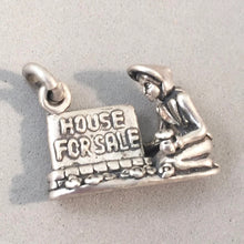 Load image into Gallery viewer, Sale! HOUSE FOR SALE .925 Sterling Silver Charm Pendant Home Realtor Real Estate Woman Bonnet Planting Flowers HM126