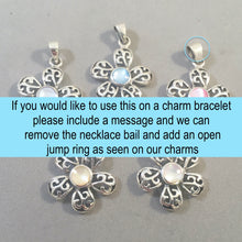 Load image into Gallery viewer, DAISY Mother of Pearl .925 Sterling Silver Pendant OR Charm LG02