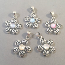 Load image into Gallery viewer, DAISY Mother of Pearl .925 Sterling Silver Pendant OR Charm LG02
