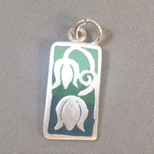 Load image into Gallery viewer, DANGLING TULIPS Kevin-N-Anna Studios Epoxy .950 Sterling Silver Charm Pendant Flower Handmade KA06