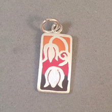 Load image into Gallery viewer, DANGLING TULIPS Kevin-N-Anna Studios Epoxy .950 Sterling Silver Charm Pendant Flower Handmade KA06