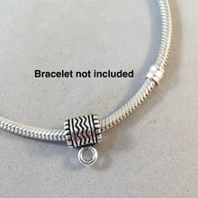 Load image into Gallery viewer, Zig Zag Wide CONVERTER BEAD For Charm Bracelet .925 Sterling Silver Works for Pandora, European and many Bangle style bracelets FD16